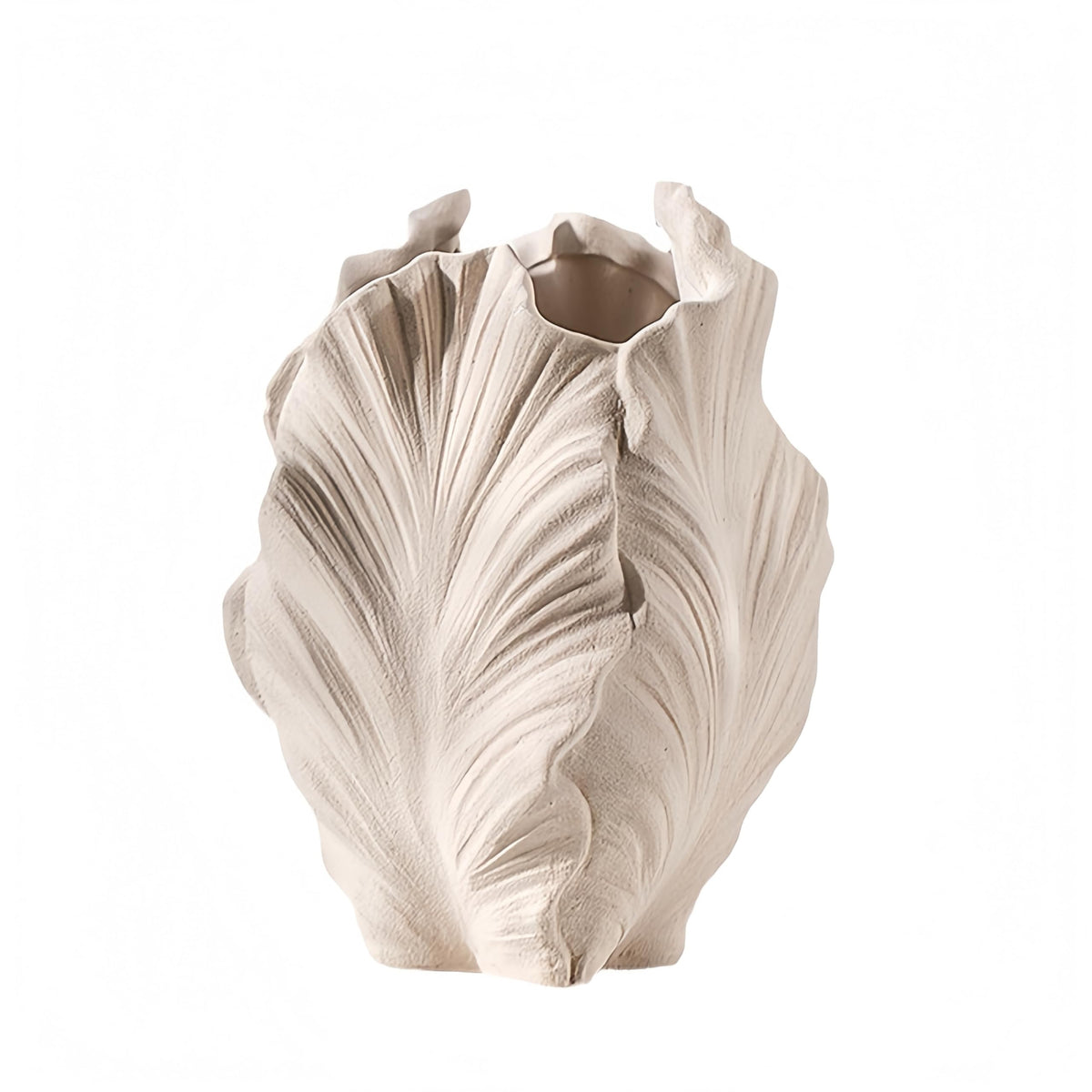 Ocean-Theme Ceramic vase, 8.6 ×5.7×5.3 inches，coasta Shell-Shaped vase，Centerpieces for Spaces Such as Tables, Shelves and fireplaces，Suitable for Various Decoration Styles