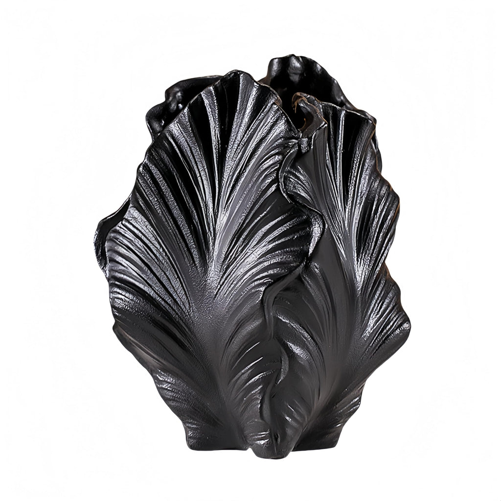 Ocean-Theme Ceramic vase, 8.6 ×5.7×5.3 inches，coasta Shell-Shaped vase，Centerpieces for Spaces Such as Tables, Shelves and fireplaces，Suitable for Various Decoration Styles